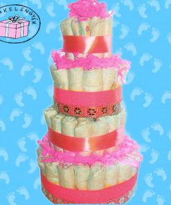 4 emeletes pelenkatorta lányoknak