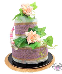 Lányos natúr pelenkatorta cumilánccal 1