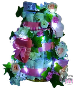 Világítós lányos emeletes pelenkatorta1