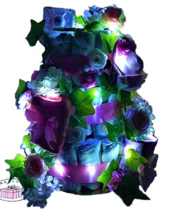 Világítós lányos emeletes pelenkatorta 2