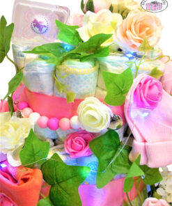 Világítós lányos emeletes pelenkatorta 4