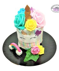 mini unikornis szivárványos pelenkatorta 1