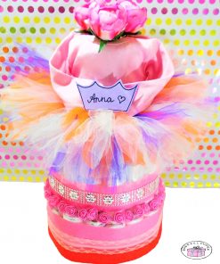 tüllszoknyás 4 emeletes lányos pelenkatorta 2