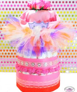 tüllszoknyás 4 emeletes lányos pelenkatorta